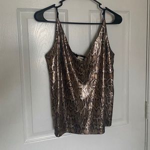 L’Agence Gabriella Sequin Snakeskin Tank
